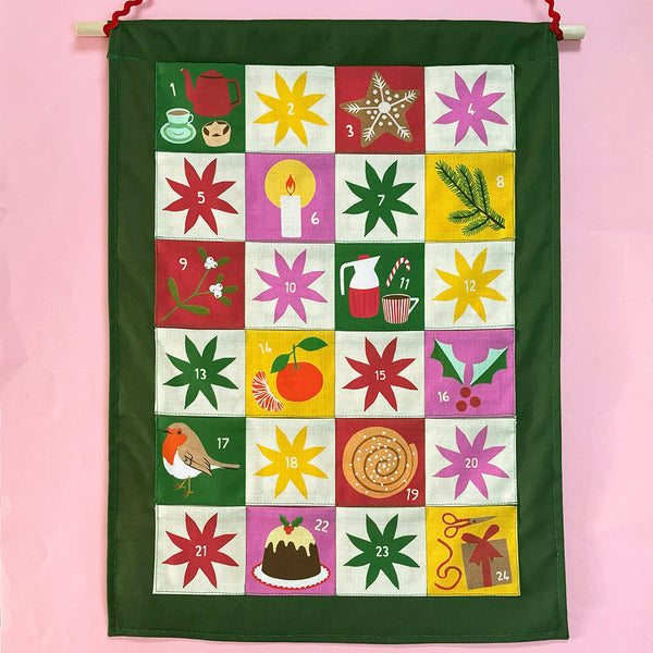 Advent calendar | Cosy Christmas fabric wall hanging