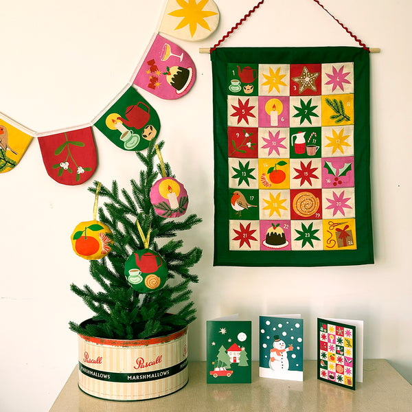 Advent calendar | Cosy Christmas fabric wall hanging