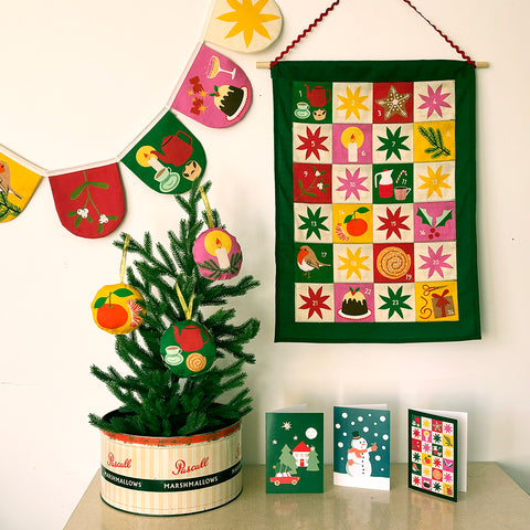 Pre-order Advent calendar | Cosy Christmas fabric wall hanging