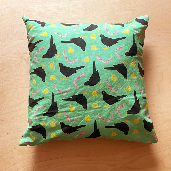 Bird and worm cushion