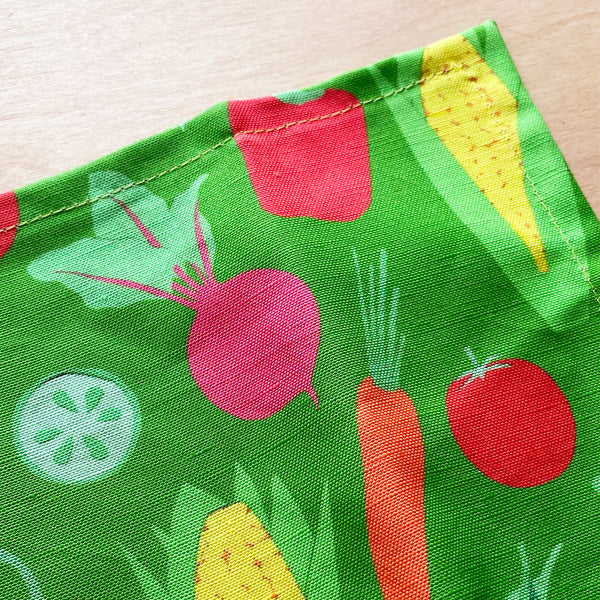 Vegetable kitsch tea towel