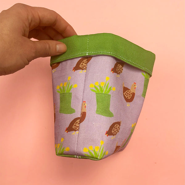 Plant cosy or basket | Chicken print | made to order