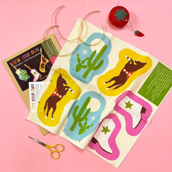 Sew-Your-Own Set of Western Tree Decorations | craft kit