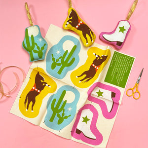 Sew-Your-Own Set of Western Tree Decorations | craft kit