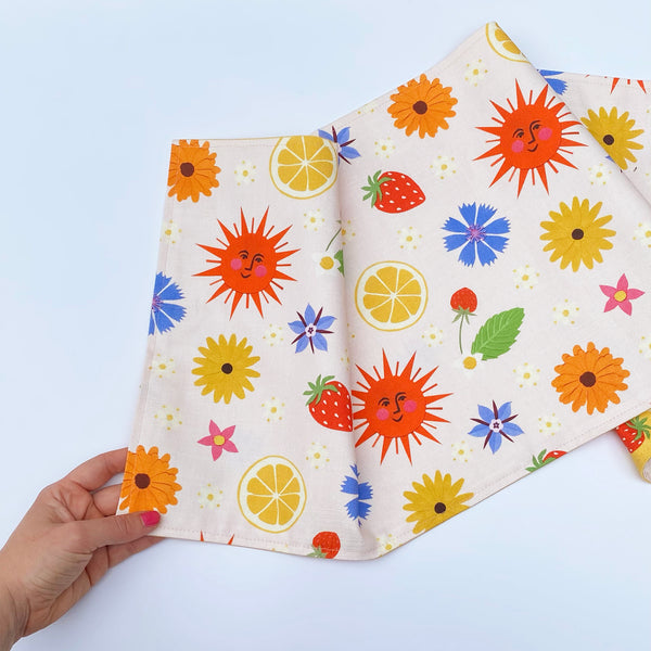 Summer solstice table runner | double sided