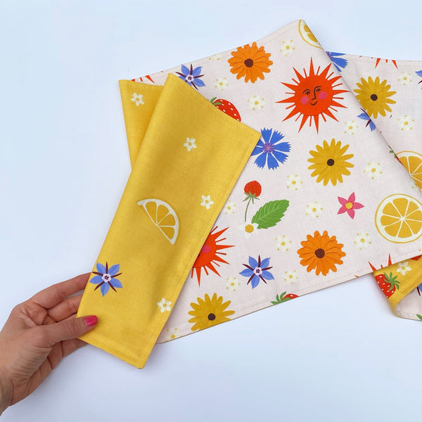 Summer solstice table runner | double sided | made to order