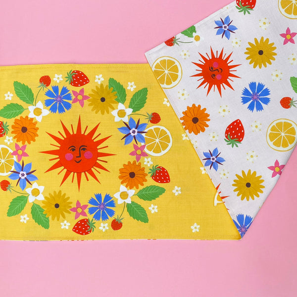 Summer solstice table runner | double sided