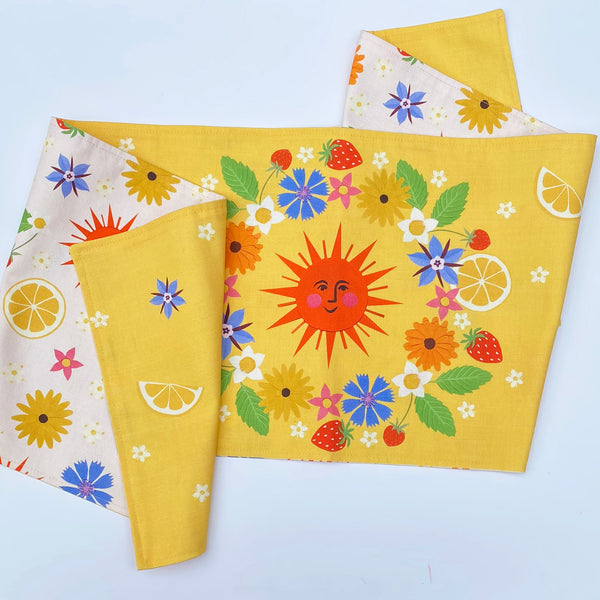 Summer solstice table runner | double sided