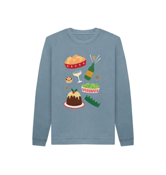 Stone Blue Christmas Dinner children's jumper