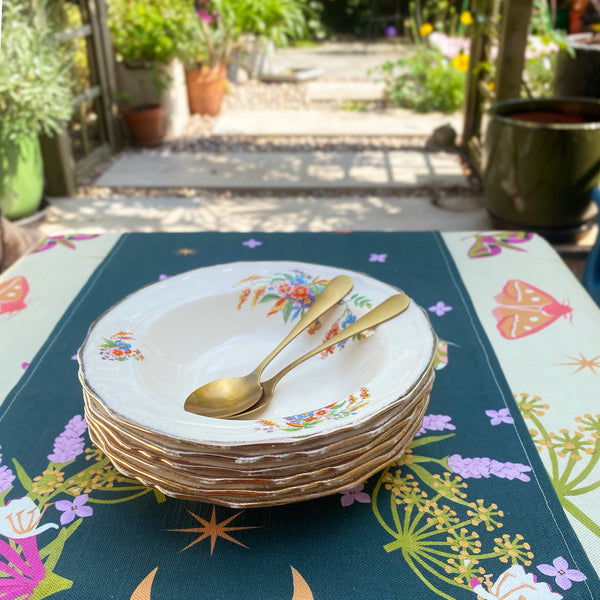 Vintage dessert bowls | Alfred Meakin Cascadia | 1930's floral