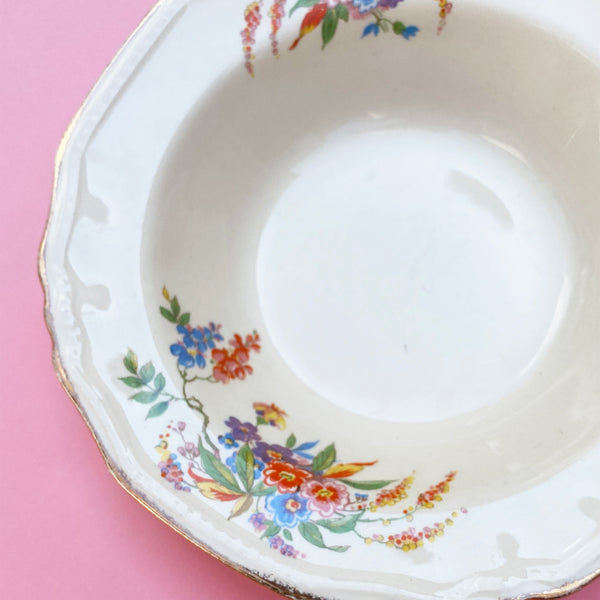 Vintage dessert bowls | Alfred Meakin Cascadia | 1930's floral