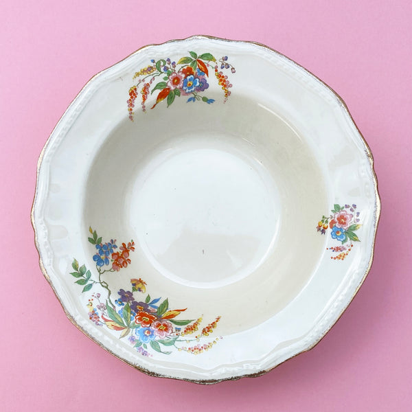 Vintage dessert bowls | Alfred Meakin Cascadia | 1930's floral