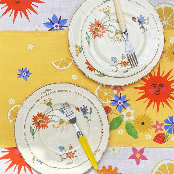 Vintage plates | Alfred Meakin Sunburst design | 1930's floral