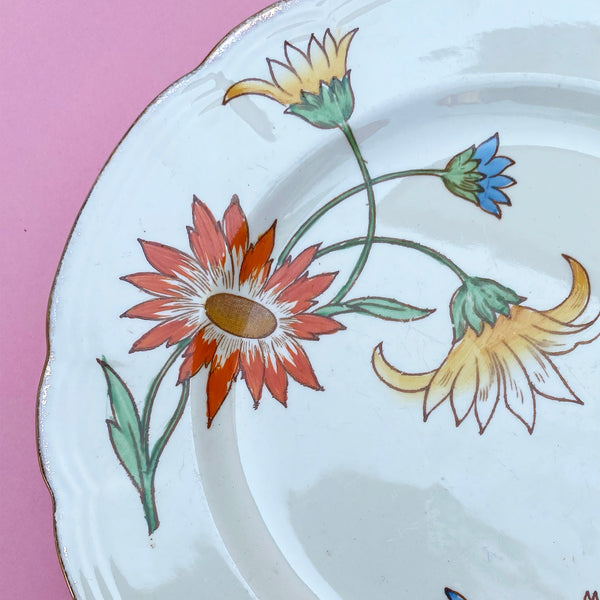 Vintage plates | Alfred Meakin Sunburst design | 1930's floral