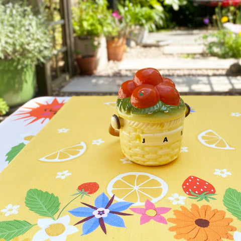 Vintage ceramic jam pot with lid