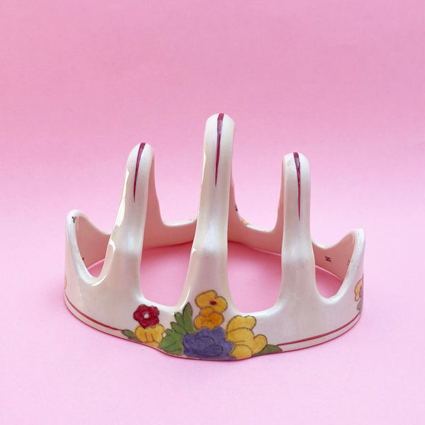 Vintage toast rack | Royal Doulton floral 'Minden' design | 1930's-50's