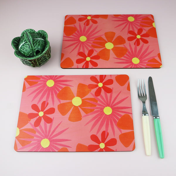 LAST 2 | Flower Power Wooden Placemats