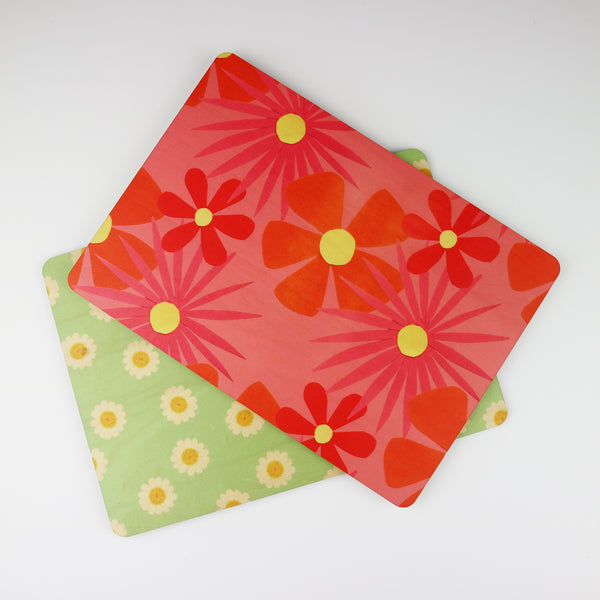 LAST 2 | Flower Power Wooden Placemats